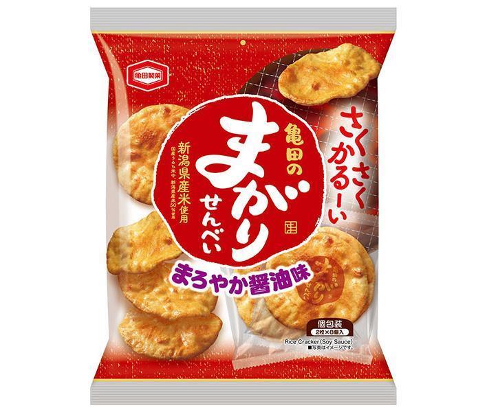 【送料無料・メーカー/問屋直送品・代引不可】亀田製菓 亀田のまがりせんべい 16枚×12袋入｜ お菓子 せんべい おつまみ まがり 醤油のサムネイル