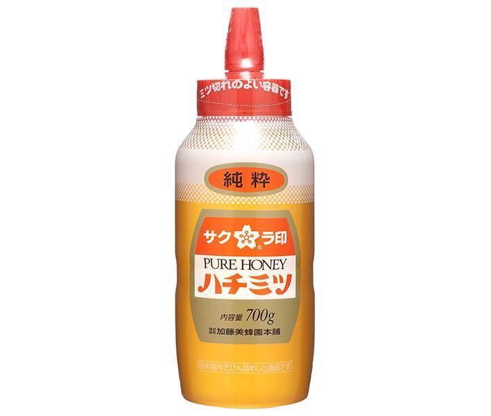 加藤美蜂園 サクラ印 純粋ハチミツ 700g×12本入| 送料無料 嗜好品 シロップ はちみつ 蜂蜜