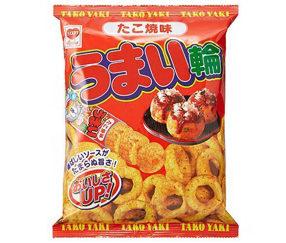 【送料無料・メーカー/問屋直送品・代引不可】リスカ うまい輪たこ焼味 75g×12袋入｜ お菓子 スナック菓子 たこやき