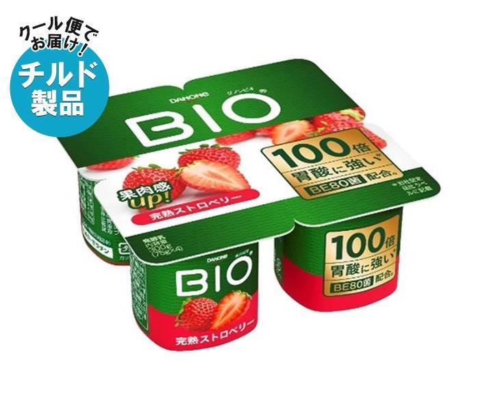 【チルド(冷蔵)商品】ダノンジャパン ダノンビオ BIO 完熟ストロベリー (75g×4)×6個入｜ 送料無料 ダノン ヨーグルト ストロベリー いちご 苺 ダノンヨーグルトのサムネイル
