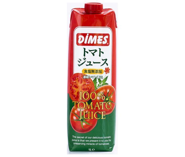 日本珈琲貿易 DiMES 食塩無添加トマトジュース 1L紙パック×12本入｜ 送料無料 紙パック 食塩無添加 トマトジュース