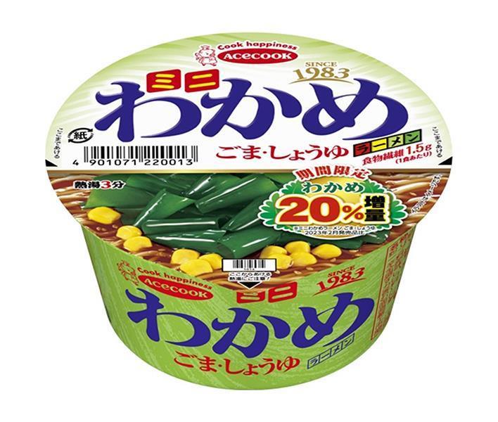 エースコック ミニわかめラーメン ごま・しょうゆ 38g×12個入｜ 送料無料 カップスープ インスタント わかめのサムネイル