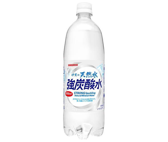 サンガリア 伊賀の天然水 強炭酸水 1Lペットボトル×12本入×(2ケース)｜ 送料無料 炭酸飲料 炭酸水 強炭酸 PET