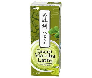 【送料無料・メーカー/問屋直送品・代引不可】明治 辻利 抹茶ラテ 200ml紙パック×24本入×(2ケース)｜ 乳飲料 抹茶 ミルク