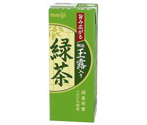 【送料無料・メーカー/問屋直送品・代引不可】明治 玉露入り緑茶 200ml紙パック×24本入×(2ケース)｜ 茶飲料 緑茶 玉露