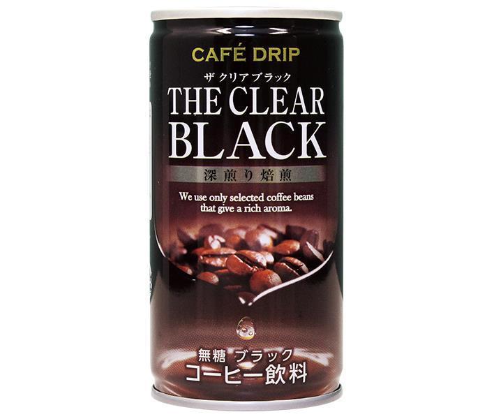 富永貿易 カフェドリップ ザ クリアブラック 185g缶×30本入｜ 送料無料 無糖 缶コーヒー コーヒー 珈琲