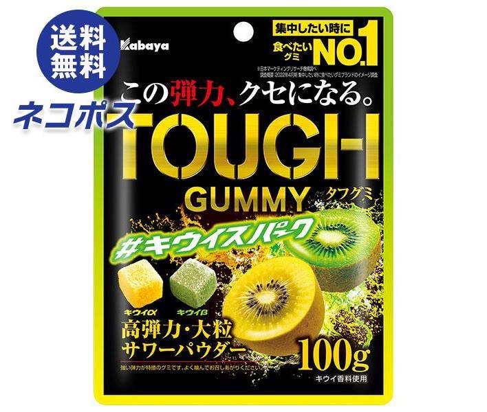 【全国送料無料】【ネコポス】カバヤ タフグミ キウイスパーク 100g×6袋入｜ お菓子 グミ 袋 TOUGH 高弾力 キウイのサムネイル