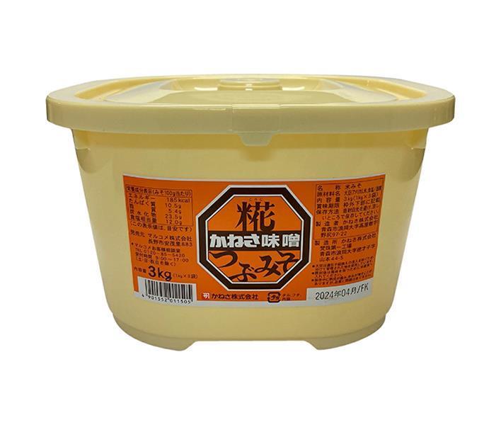 マルコメ かねさ糀つぶみそ (1kg×3)×4個入｜ 送料無料 味噌 一般食品 調味料 まるこめ 1