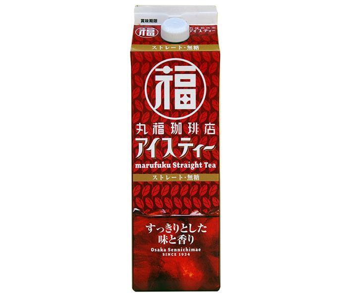 丸福珈琲店 アイスティー ストレート 無糖 1000ml紙パック×6本入｜ 送料無料 紅茶 アイスティー 無糖 ..