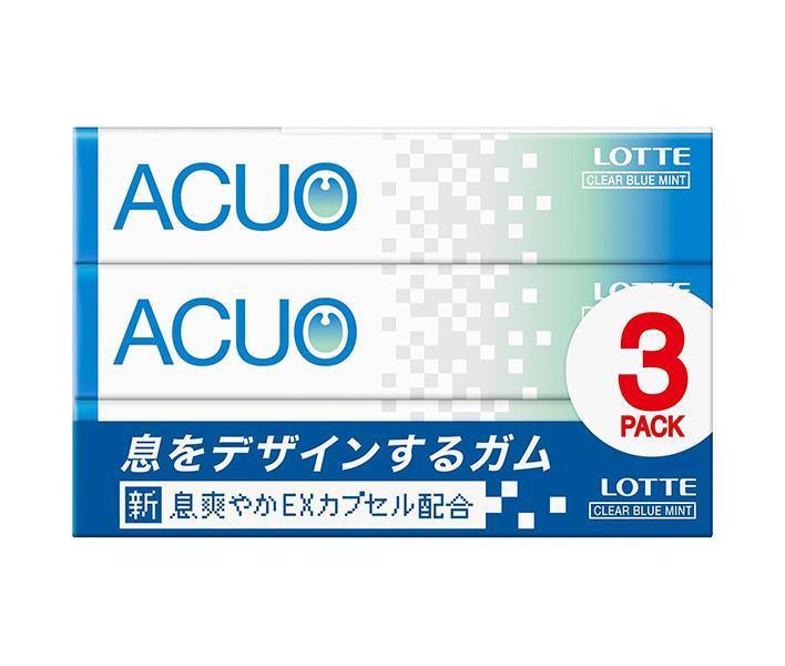 ロッテ ACUO(アクオ) クリアブルーミント 3P×10個入｜ 送料無料 菓子 シトラス スッキリ 粒ガム リフレ..