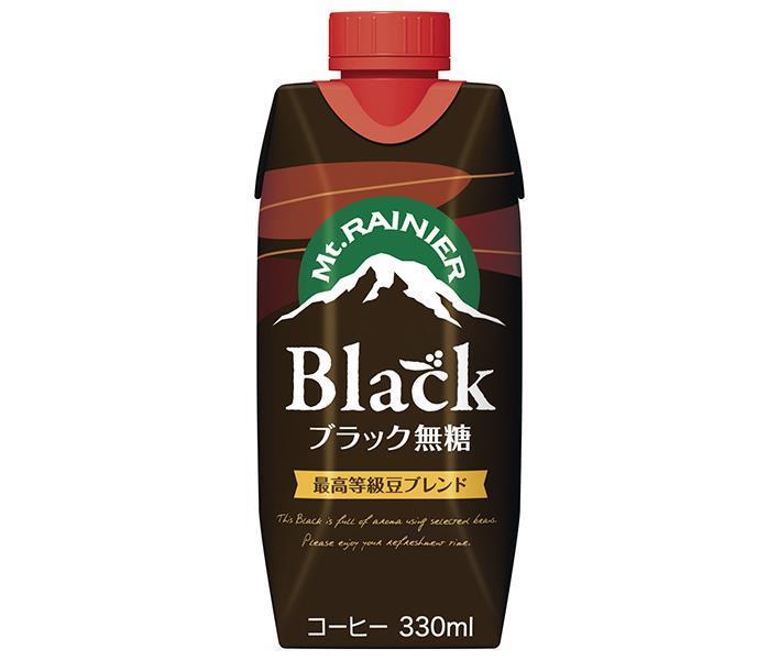 森永乳業 マウントレーニア ブラック無糖 330ml×12本入｜ 送料無料 コーヒー 珈琲 ブラック 無糖