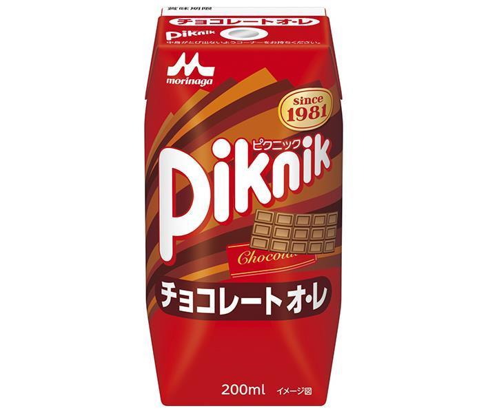 森永乳業 ピクニック チョコレートオ・レ(プリズマ容器) 200ml紙パック×24本入｜ 送料無料 プリズマパック チョコレート チョコレート..