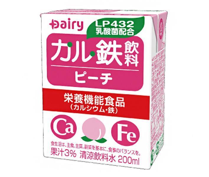 南日本酪農協同 デーリィ カル鉄飲料 ピーチ 200ml紙パック×18本入｜ 送料無料 栄養機能食品 カルシウム 鉄分 もも