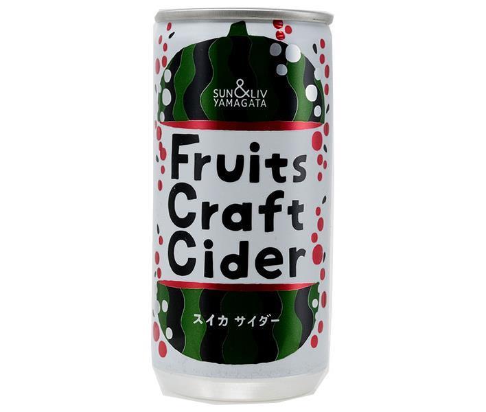 山形食品 FruitsCraftCider スイカ 200ml缶×30本入×(2ケース)｜ 送料無料 すいか スイカ 炭酸 炭酸飲料 サイダー