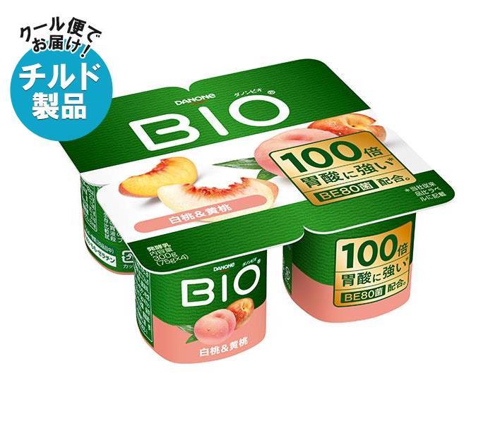 【チルド(冷蔵)商品】ダノンジャパン ダノンビオ BIO 白桃＆黄桃 (75g×4)×6個入×(2ケース)｜ 送料無料 ダノン ヨーグルト 桃 もも ダノンヨーグルト