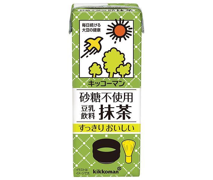 キッコーマン 砂糖不使用 豆乳飲料 抹茶 200ml紙パック×18本入｜ 送料無料 豆乳 紀文 抹茶 200ml 紙パック