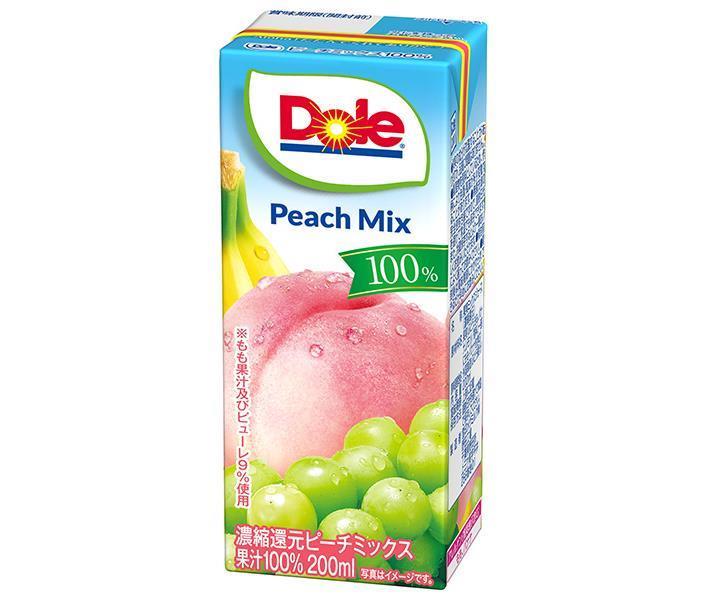 【送料無料・メーカー/問屋直送品・代引不可】雪印メグミルク Dole(ドール) ピーチミックス 100% 200ml紙パック×18本入×(2ケース)｜ もも ぶどう バナナ レモン 果汁100% ジュース