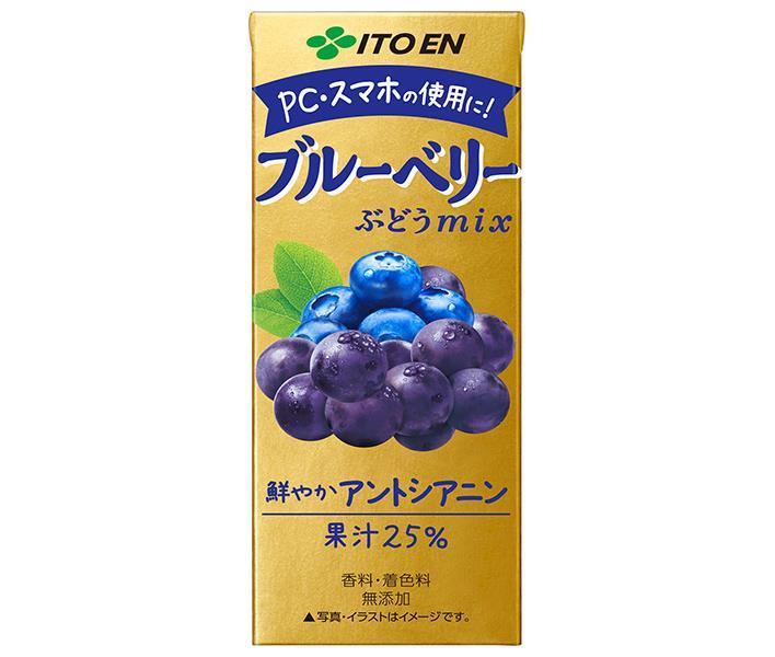 伊藤園 ブルーベリーぶどうmix 200ml紙パック×24本入×(2ケース)｜ 送料無料 果実飲料 ミックス ベリー ぶどう