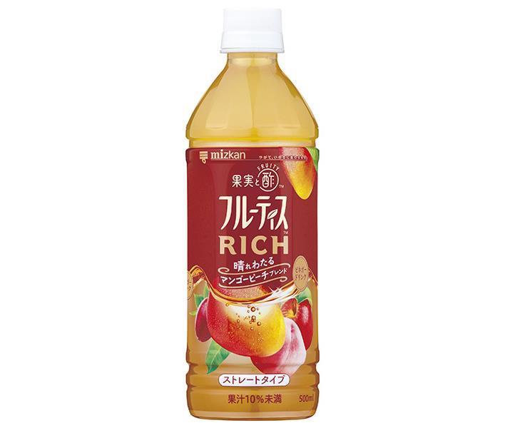 ミツカン フルーティスRICH マンゴーピーチ ストレート 500mlペットボトル×24本入｜ 送料無料 酢 ミツカン 酢 ドリンク 飲むお酢 飲む酢