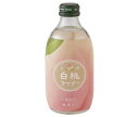 友桝飲料 豊潤白桃サイダー 300ml瓶×24本入| 送料無料 サイダー ソーダ 炭酸 スパークリング 桃 もも