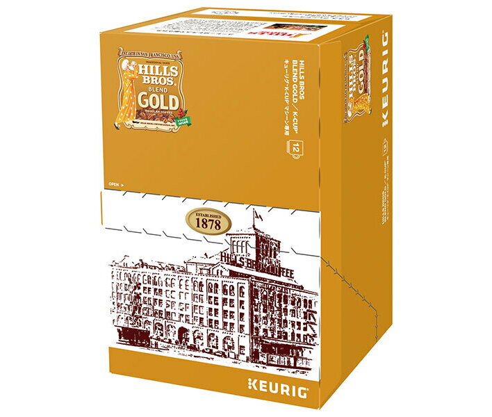 日本ヒルスコーヒー キューリグ専用カートリッジ K-Cupパック ヒルス ブレンドゴールド 12P×8箱入×(2ケース)｜ 送料無料 コーヒー 珈琲 カートリッジ Kカップ KEURIG