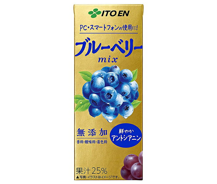 伊藤園 ブルーベリーぶどうmix 200ml紙パック×24本入｜ 送料無料 果実飲料 ミックス ベリー ぶどう