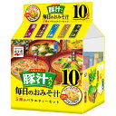 永谷園 毎日のおみそ汁 豚汁入り 5種のバラエティーセット 10袋入 62g×4袋入| 送料無料 フリーズドライ インスタント 味噌汁 豚汁