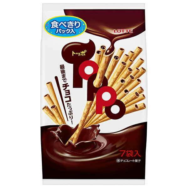 ロッテ トッポ袋 7袋入×18袋入｜ 送料無料 お菓子 チョコ Toppo シェア 個包装 パーティ