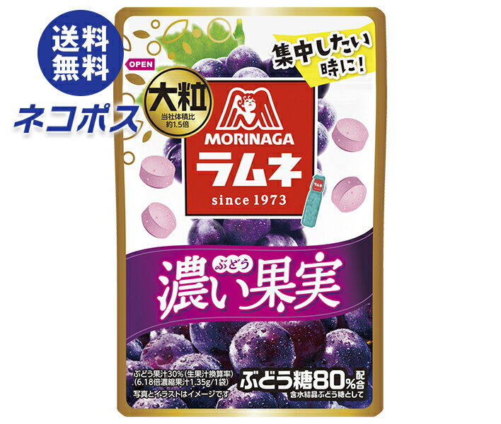 ネコポス 森永製菓 大粒ラムネ 濃い果実 ぶどう 27g×10袋入｜ 全国送料無料 お菓子 ラムネ 袋