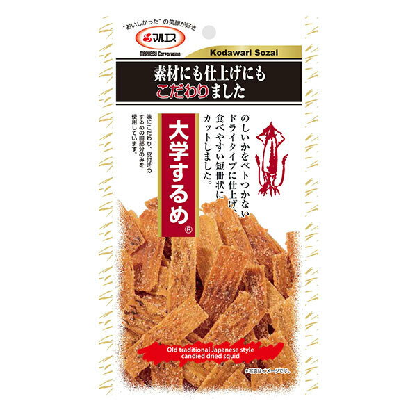 マルエス 大学するめ 20g×5袋入×(2ケース)｜ 送料無料 お菓子 珍味 おつまみ スナック珍味 のしいか 甘辛味 一口サイズ 昔懐かしい
