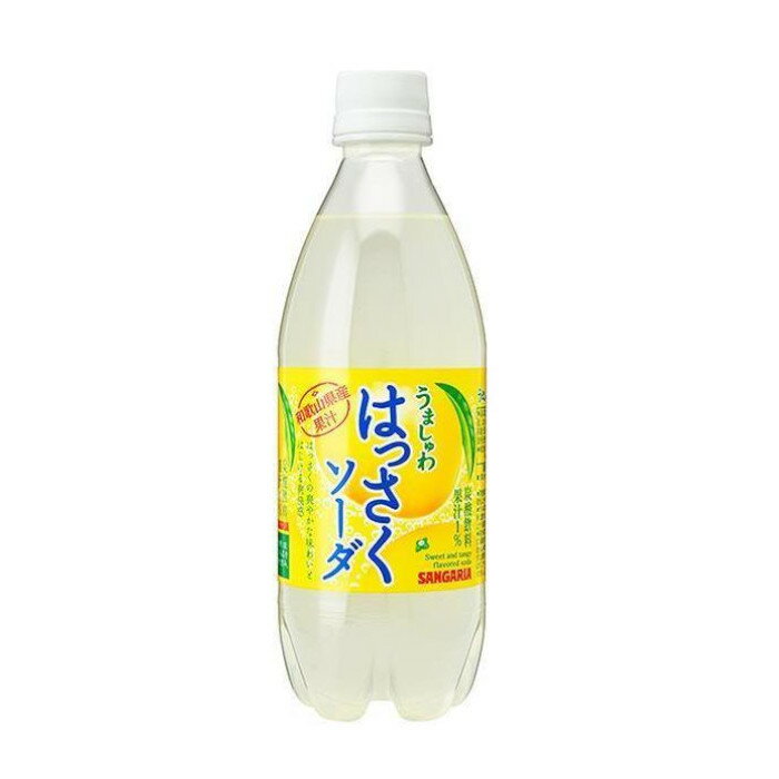 『賞味期限：2024年6月23日』サンガリア うましゅわ はっさくソーダ PET 500ml×24本