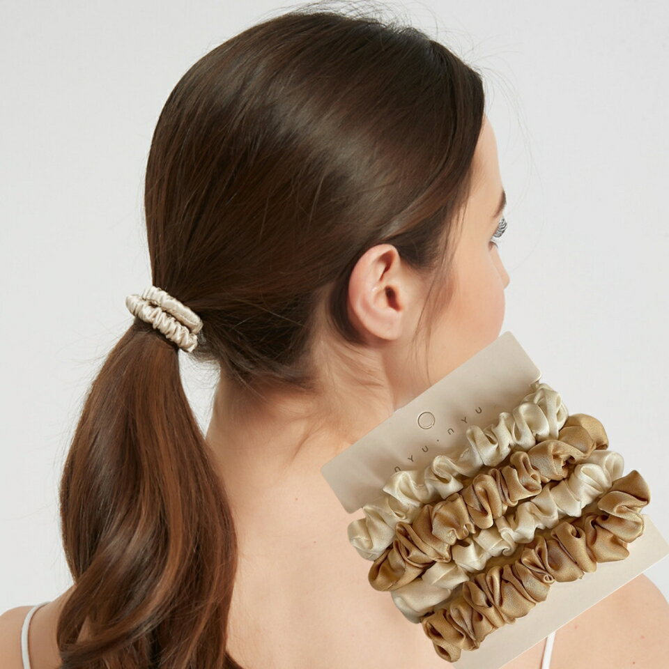 4点セット 髪留め カジュアル シュシュ シルクヘアゴム 大人っぽい トレンド シースルー ヘアアクセサリー まとめ髪 光沢 大人 可愛い エレガント フォーマ...