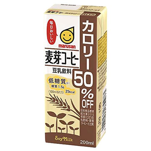 マルサンアイ 豆乳飲料麦芽コーヒーカロリー50％オフ 200ml×48本【送料無料】