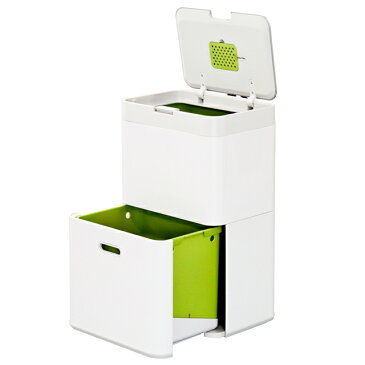 Joseph Joseph ジョセフジョセフ トーテム 48L(24L＋24L) ストーン Totem Waste Separation ＆ Recycling Unit 30019 2段式ゴミ箱【送料無料】※北海道・沖縄・離島を除く