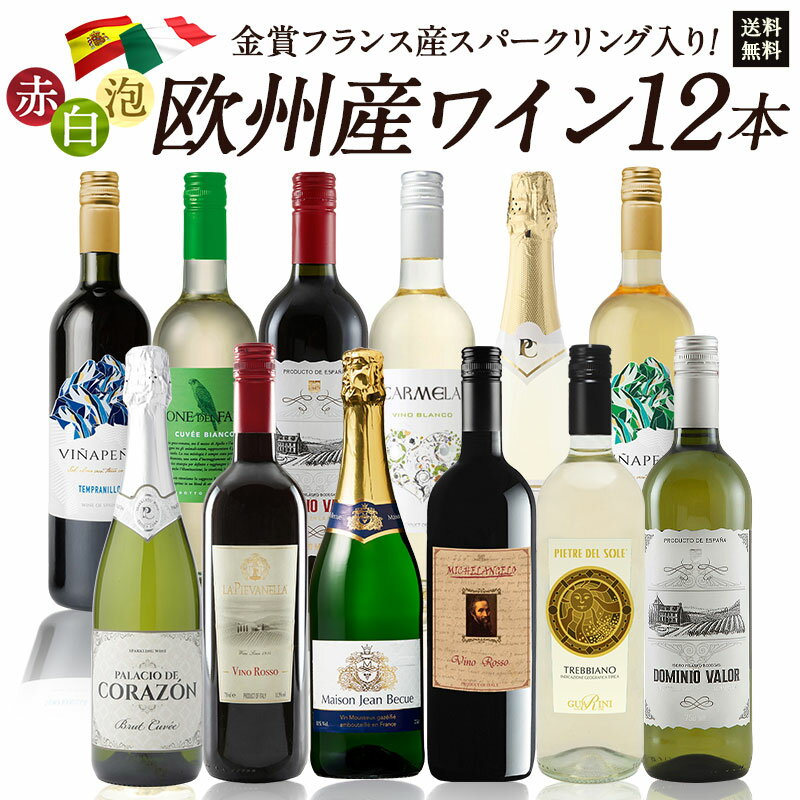 【送料無料】欧州限定 赤 白 泡 パーティーパック 12本 飲み比べ セット [W]［常温］【送料無料】［同梱不可］【3～4営業日以内に出荷】[W]