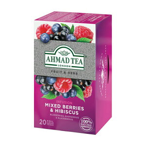 [送料無料]AHMAD TEA アーマッドティー ティーバッグ ハーブティー ミックスベリー＆ハイビスカス 紅茶 フレーバーティー おうちカフェ×1箱（20袋）【3～4営業日以内に出荷】茶葉