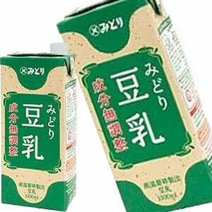 [送料無料]九州乳業　みどり豆乳　成分無調整豆乳　1L紙パック×18本[6本×3ケース［賞味期限：製造日より120日］【3～…