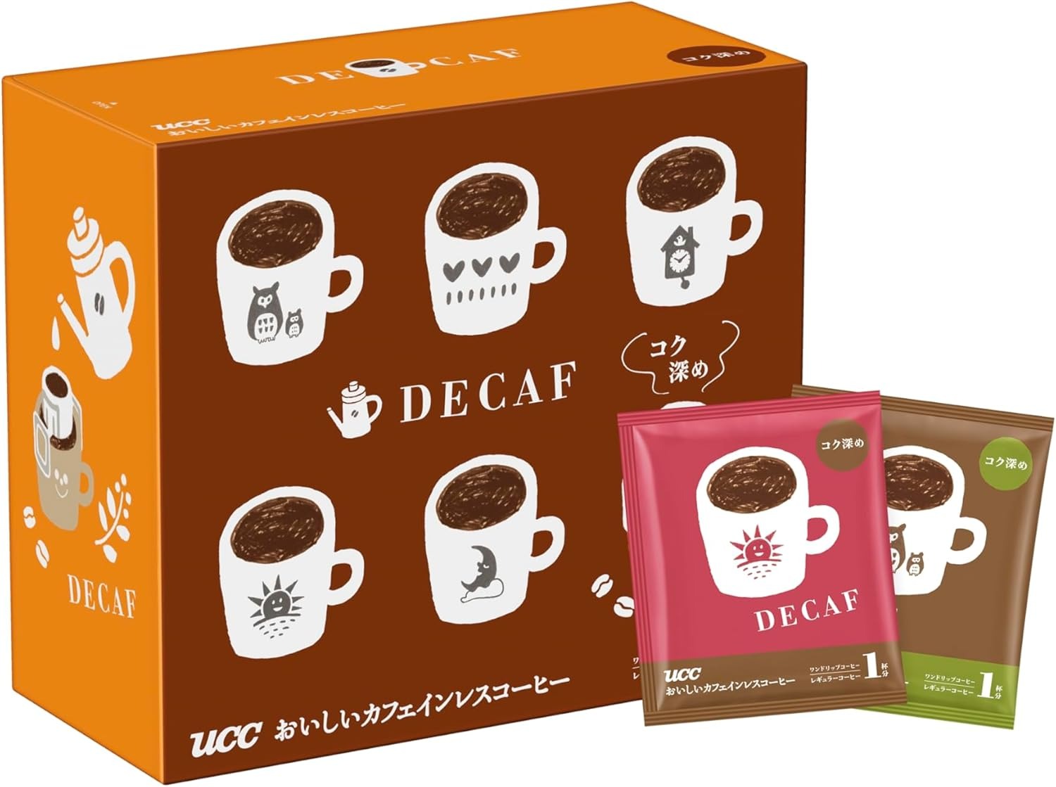 ドリンク屋【水・ソフトドリンク】の【送料無料】UCC おいしいカフェインレスコーヒー ワンドリップコーヒー コク深め 100杯（50杯×2ケース） 【4〜5営業日以内に出荷】コーヒー ホットコーヒー アイスコーヒー（一杯抽出型） ドリップバッグ レギュラーコーヒー カフェインレス｜アングル2