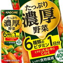 カゴメ たっぷり濃厚野菜 200ml紙パック×96本［24本×4箱］北海道、沖縄、離島は送料無料対象外［賞味期限：2ヶ月以上］［送料無料］【4〜5営業日以内に出荷】