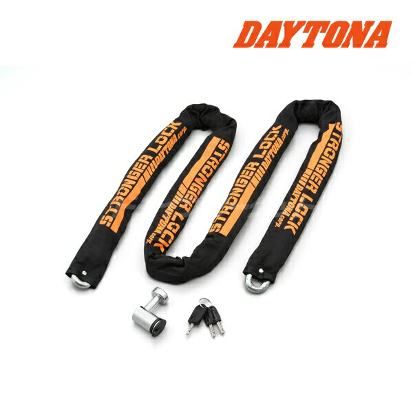 DAYTONA ストロンガーチェーンロック 品番:31236 ●長さ：2.0m ●チェーン重量：約5.7kg φ12の極太リンクを使用した長いチェーンロック。2台一緒にロックしても十分な長さに設定しました。 ロック部は持ち運びできるよう、ディスクロックを使用。 ■サイズのラインナップ ストロンガーチェーンロック 2.5m 商品ページはこちらへ ストロンガーチェーンロック 3.0m 商品ページはこちらへ ストロンガーチェーンロック 4.0m 商品ページはこちらへ ストロンガーチェーンロック 5.0m 商品ページはこちらへ ストロンガーチェーンロック 6.0m 商品ページはこちらへ ストロンガーチェーンロック2.0m+U字ロック220mm 商品ページはこちらへ ■注意事項 ※ロックを装着したまま車両を移動しないでください。 ※ロック本体をディスクロックとして使用する場合、あらかじめディスクローターにΦ12.5のシャフトが入る穴があること、穴が大きすぎないことを確認してください。 ※キーが完全に差し込まれた状態で、解錠方向にキーは約180°回転し、シャフトを外すことができます。キーが完全に差し込まれていない状態では、解錠方向にキーは90°程度しか回転しません。これ以上回転させようとしても構造上不可能です。無理に回転させますと、キーが破損する場合があります。 ※カギの複製はできません。