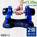 ダンベル 可変式 2個セット 10kg セット アジャスタブル ダンベル 可変式ダンベル 筋トレ グッズ GOLDAXE あす楽 【送料無料】 [XH737L-2]