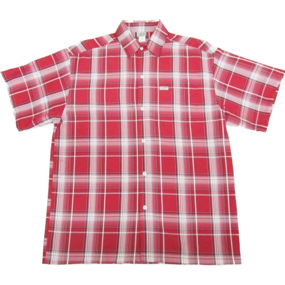 Rakuten - CALTOPチェック柄半袖シャツ　赤チェック/キャルトップ/M/L/XL/2XL/3XL/BH8/USサイズ/大きいサイズ/キングサイズ/ウエッサイ/チカーノ★US購入B系HIPHOPLANY購入