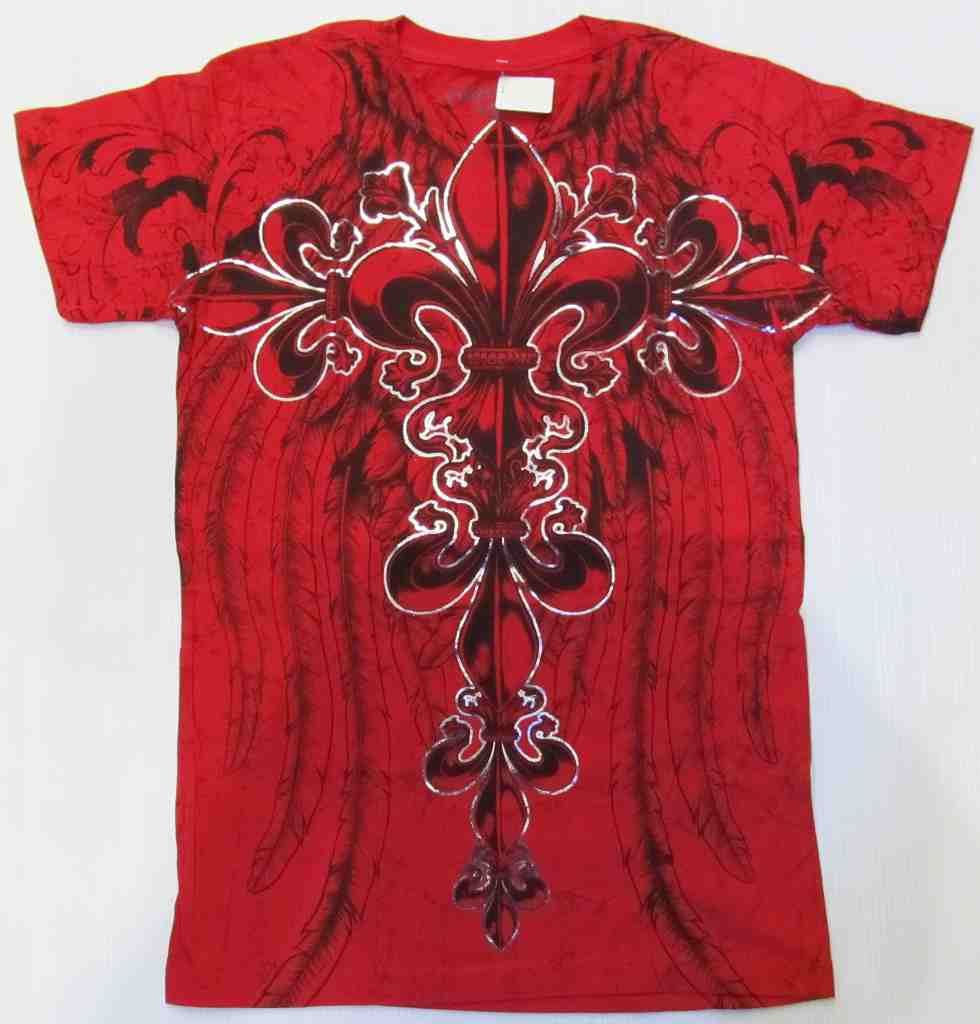 Rakuten - Z16)VICTORIOUSゆりの紋章柄Tシャツ　赤☆US購入