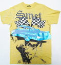 AF91)SMETストーン付デザインTシャツ半袖（MENSIIR3)　黄色☆US購入