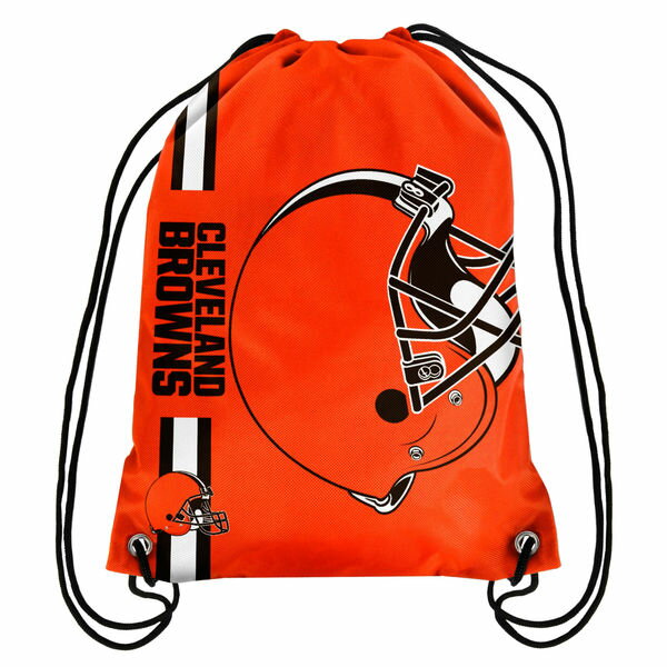 BAG78)Forever Collectibles NFL Cleveland Browns Big Logo Drawstring Backpack ナップサック★海外モデル☆US購入LANYスポーツダンサーカジュアル