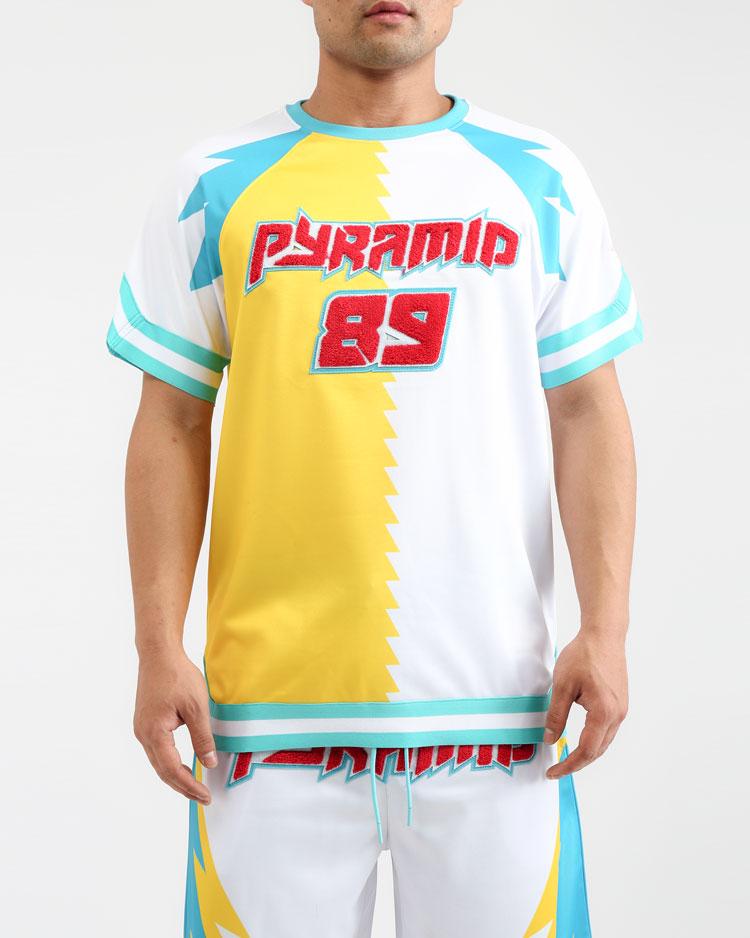 Rakuten - BLACK PYRAMID LIGHTNING SHOOTINGジャージ Tシャツ半袖(Y1161939)白/ブラックピラミッド/クリスブラウン/BA39★USLANYカジュアルストリートHIPHOPB系/大きいサイズ