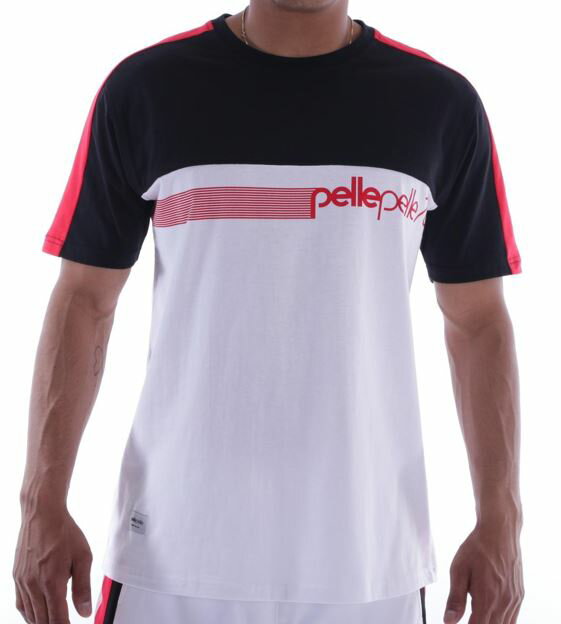 PELLE PELLE Stadium block Tシャツ半袖 (PP3068-001/L/XL/2XL/3XL/4XL/ペレペレ/BC5/ヨーロッパライン/カジュアルストリートHIPHOPB系/大きいサイズ/キングサイズ