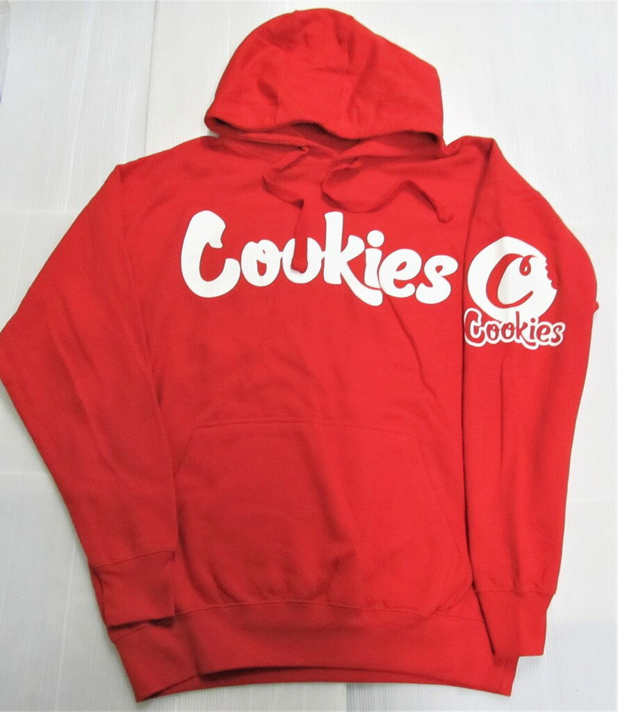 NO BRAND cookies プリントプルオーバーパーカー/RED/M/L/XL/2XL/3XL/USサイズ/大きいサイズ/LA/BF10/ウエッサイ★US購入B系HIPHOPカジュアルストリートセレブ【送料無料】