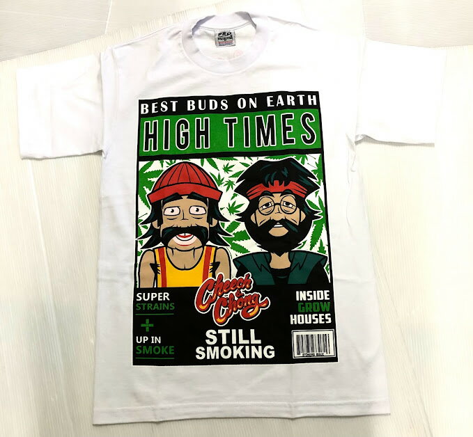 PRO CHEECH&CHONG HIGH TIMES Tシャツ半袖/白/LA/HIPHOP/M/L/XL/2XL/3XL/大きいサイズ/ヘビー/BF28/B系