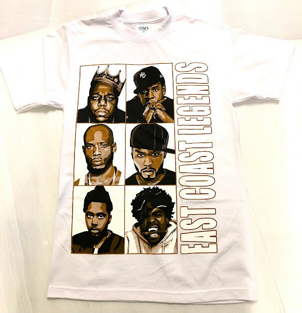 SHAKA WEAR EAST COST LEGENDS Tシャツ半袖/WHITE/LA/HIPHOP/M/L/XL/2XL/3XL/大きいサイズ/ヘビー/BF35/B系